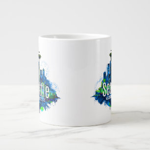 Seattle Skyline Stroke Large Coffee Mug