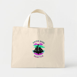Seattle Skyline Stroke Mini Tote Bag