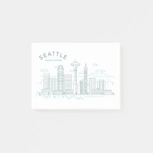 Seattle Skyline Stroke Post-it Notes
