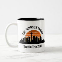 Seattle Skyline Sunset Custom Vacation Souvenir