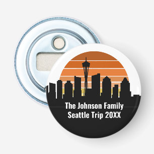 Seattle Skyline Sunset Trip Keepsake Personalised Bottle Opener