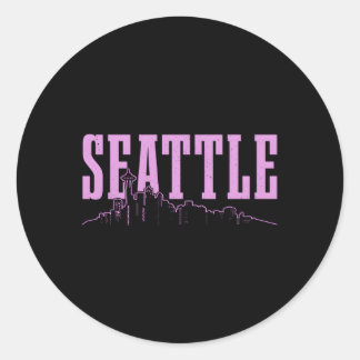 Seattle Skyline Washington Seattle Classic Round Sticker