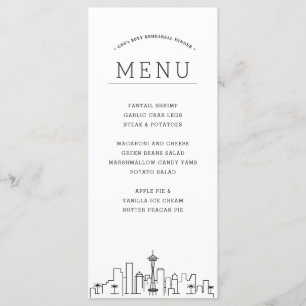 Seattle Skyline   Wedding Event Dinner Menu