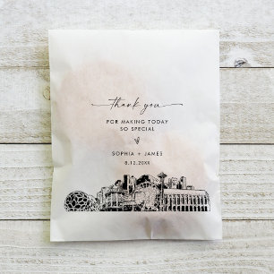 Seattle Skyline Wedding Thank You Favour Bags