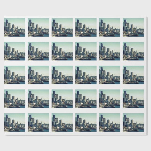 Seattle Skyline Wrapping Paper (Flat)