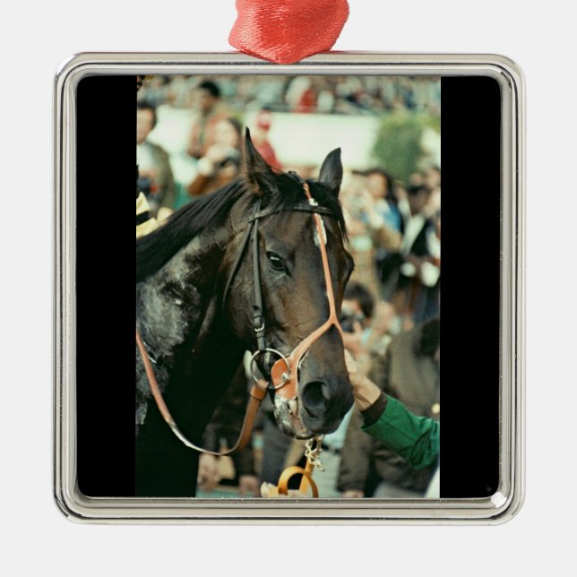 Seattle Slew Thoroughbred 1978 Metal Tree Decoration (Front)