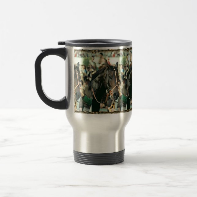 Seattle Slew Thoroughbred 1978 Travel Mug (Left)