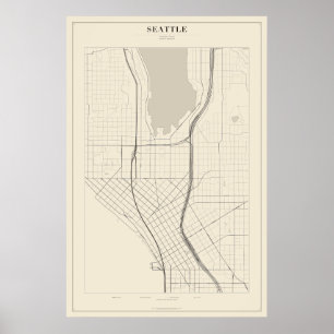 Seattle Street Map Poster