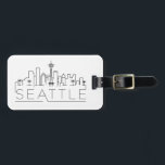 Seattle Stylised City Skyline Luggage Tag<br><div class="desc">A unique luggage tag representing the beautiful city of Seattle,  WA.  This tag features a stylised illustration of the city's unique skyline with its name underneath.</div>