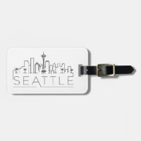 Seattle Stylised City Skyline Luggage Tag