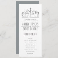 Seattle Stylised Skyline | Wedding Program