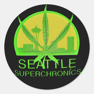 Seattle Superchronics (Black) Classic Round Sticker