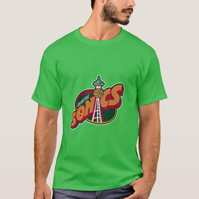 Seattle Supersonics Classic Design T- T-Shirt (Front)