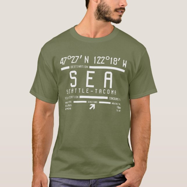 Seattle-Tacoma Airport Code T-Shirt (Front)