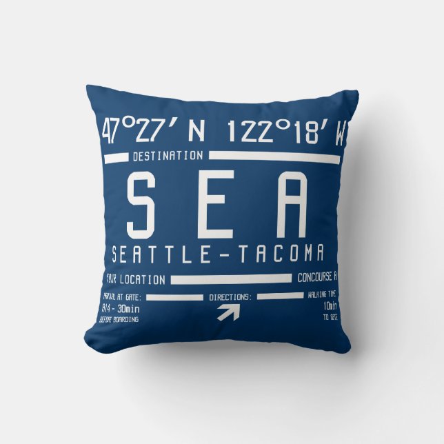 Seattle-Tacoma International Airport Code SEA Cushion (Front)