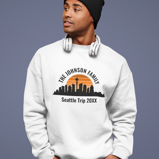 Seattle Trip Skyline Sunset Personalized Sweatshirt (Creator Uploaded)