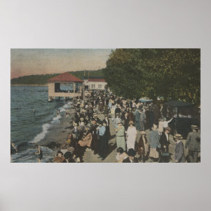 Seattle, WA - Boardwalk at Alki Point Poster