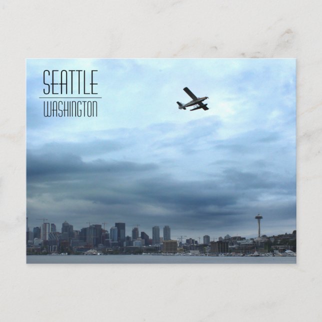 Seattle, WA Seaplane Taking Off from Lake Union Postcard (Front)