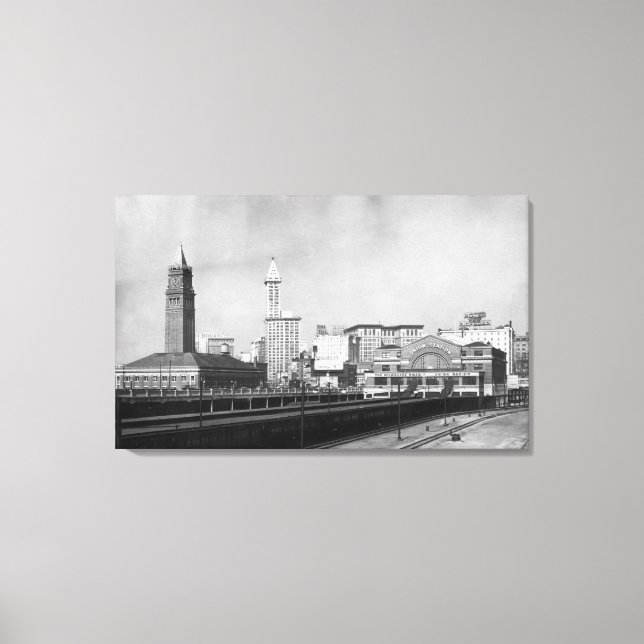 Seattle, WA - Seattle Railway Centre and Smith Canvas Print (Front)