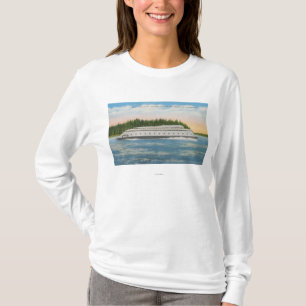 Seattle, WA - View of Kalakala Ferry on Puget T-Shirt