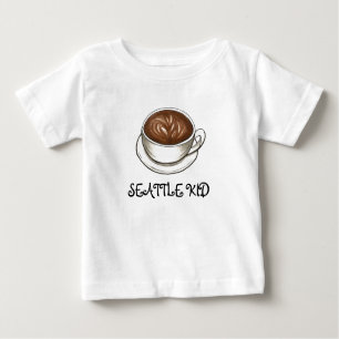 Seattle WA Washington Kid Latte Coffee Cup Baby T-Shirt