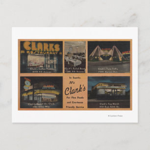 Seattle, WAAD for Clark's Restaurants Postcard