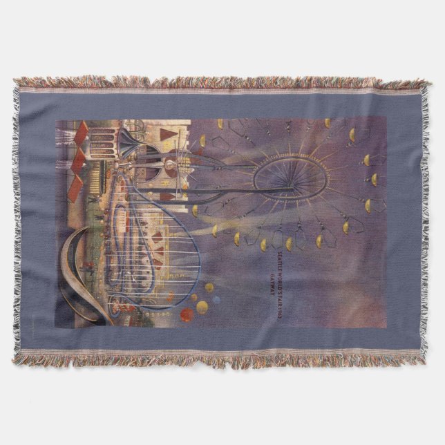 Seattle, Washington1962 World's Fair Poster Throw Blanket (Front)