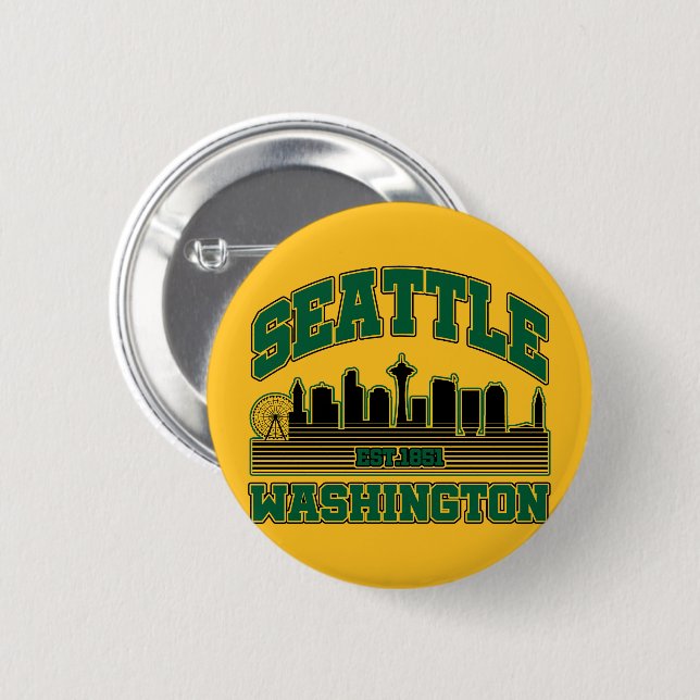 Seattle,Washington 6 Cm Round Badge (Front & Back)