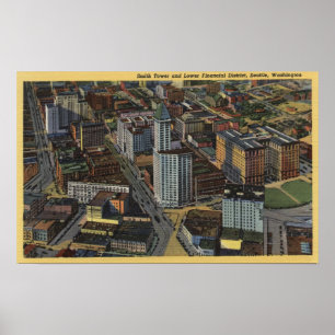Seattle, Washington - Aerial of Smith Poster
