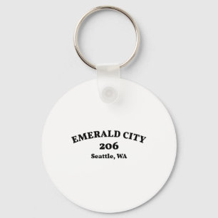 Seattle Washington Area Code 206 Emerald City Key Ring