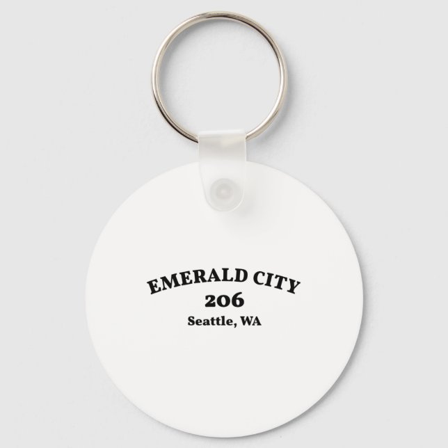 Seattle Washington Area Code 206 Emerald City  Key Ring (Front)