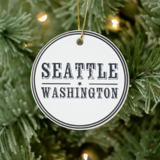Seattle Washington Ceramic Tree Decoration