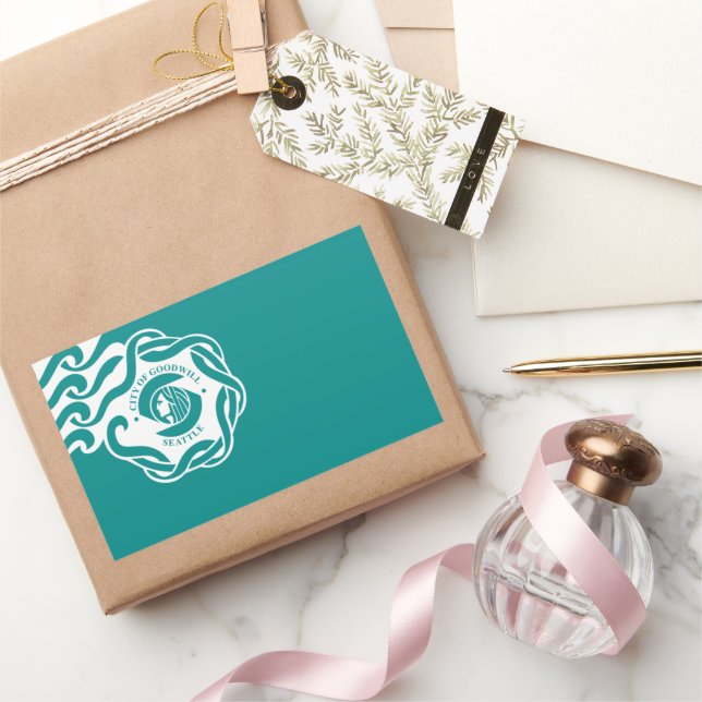 Seattle (Washington) City flag Rectangular Sticker (Gifting)