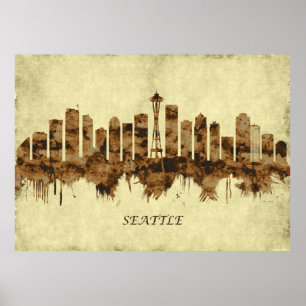 Seattle Washington Cityscape Poster