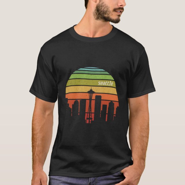 Seattle Washington Cityscape T-Shirt (Front)
