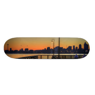 Seattle Washington Downtown Skyline Skateboard