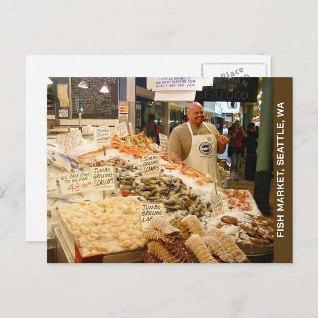 Seattle Washington Fish Market  Postcard (Front/Back)