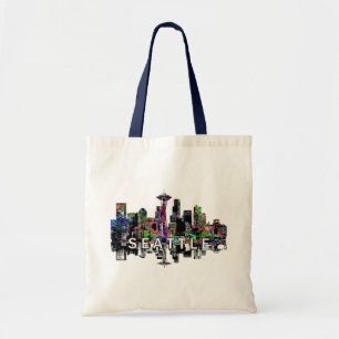 Seattle, Washington in graffiti Tote Bag