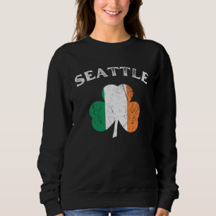 SEATTLE WASHINGTON Irish American Shamrock Badge Sweatshirt