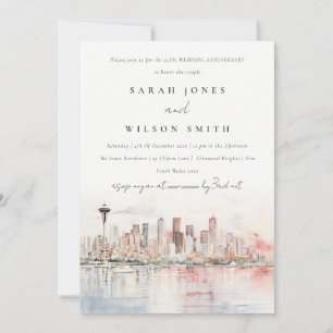 Seattle Washington  Landscape Wedding Anniversary Invitation