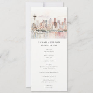 Seattle Washington Landscape Wedding Program Invitation