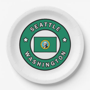 Seattle Washington Paper Plate