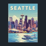 Seattle Washington Retro Seaplane Postcard<br><div class="desc">Seattle, nestled between Puget Sound and Lake Washington and overlooked by the majestic Mount Rainier, is a city defined by dramatic natural beauty and a dynamic urban spirit. Known as the Emerald City for its lush evergreen surroundings, Seattle offers a blend of towering skylines, thriving coffee culture, and a deep-rooted...</div>