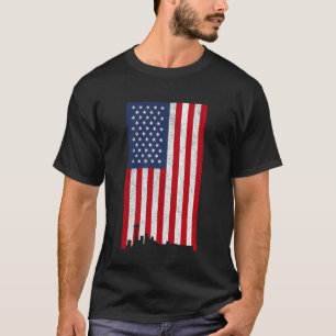Seattle Washington Seattle Skyline USA Patriotic R T-Shirt