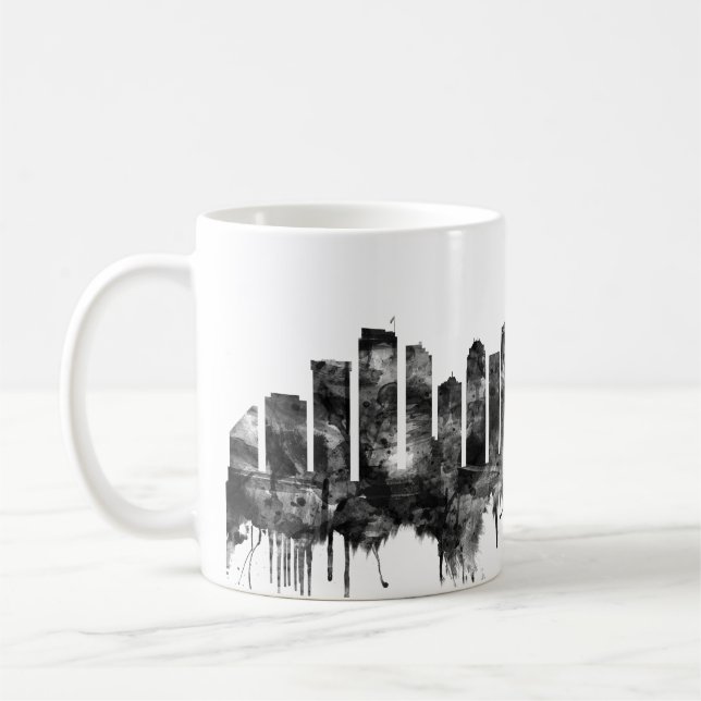 Seattle Washington Skyline BW Coffee Mug (Left)