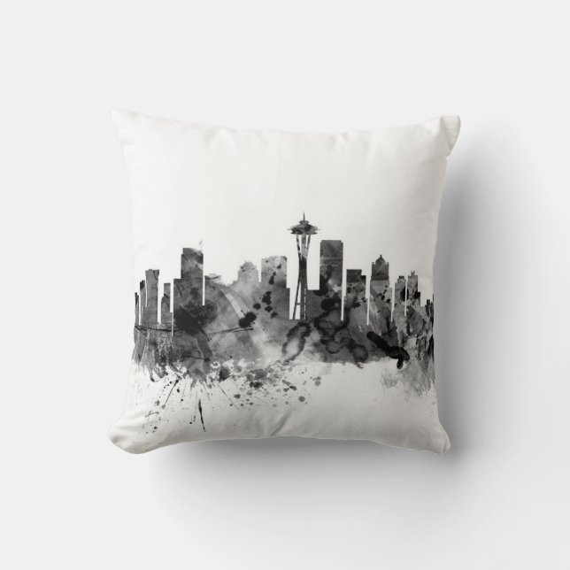 Seattle Washington Skyline Cushion (Front)
