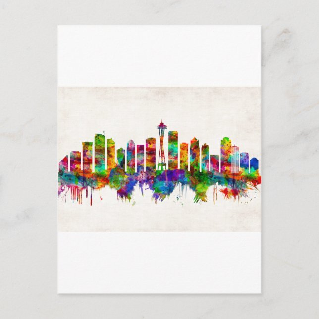 Seattle Washington Skyline Invitation Postcard (Front)