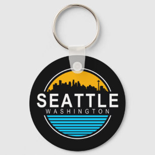 Seattle Washington Skyline Key Ring