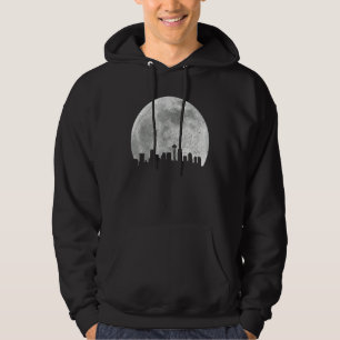 Seattle Washington Skyline Moon Pride Vintage Seat Hoodie