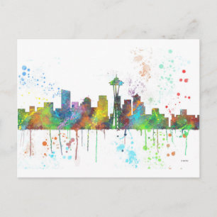 SEATTLE WASHINGTON SKYLINE POSTCARD